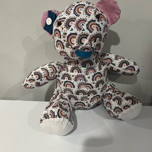 Rainbow Patterned Plush Bear